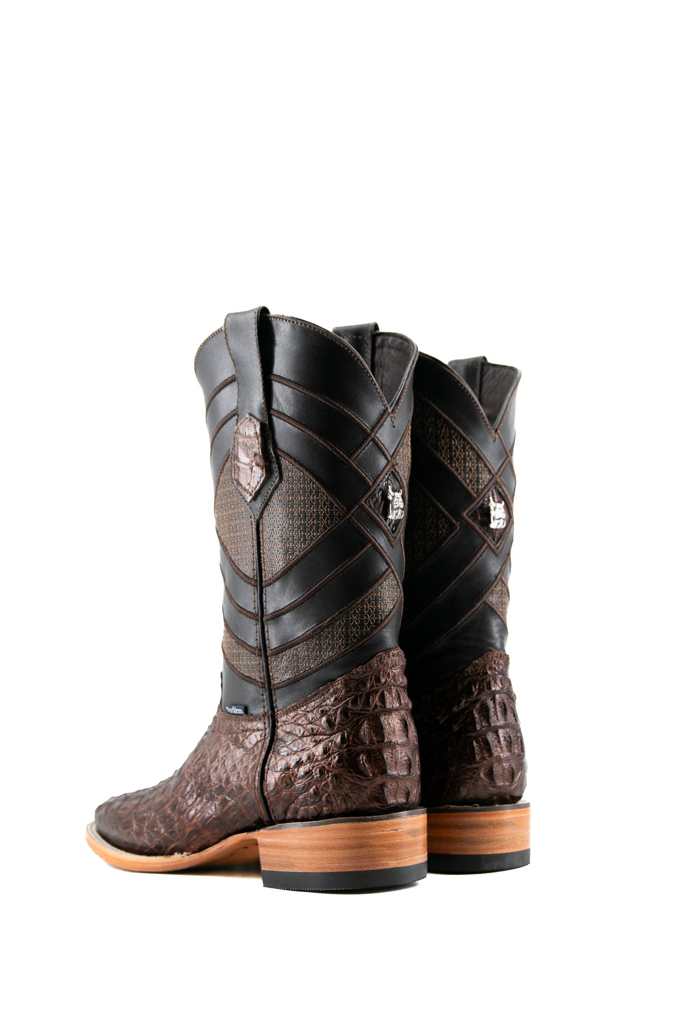 Prescott Caiman Exotic Crocodile Square Toe Cowboy Boot