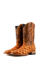 Exotic Fish Square Toe Cowboy Boot FINAL SALE