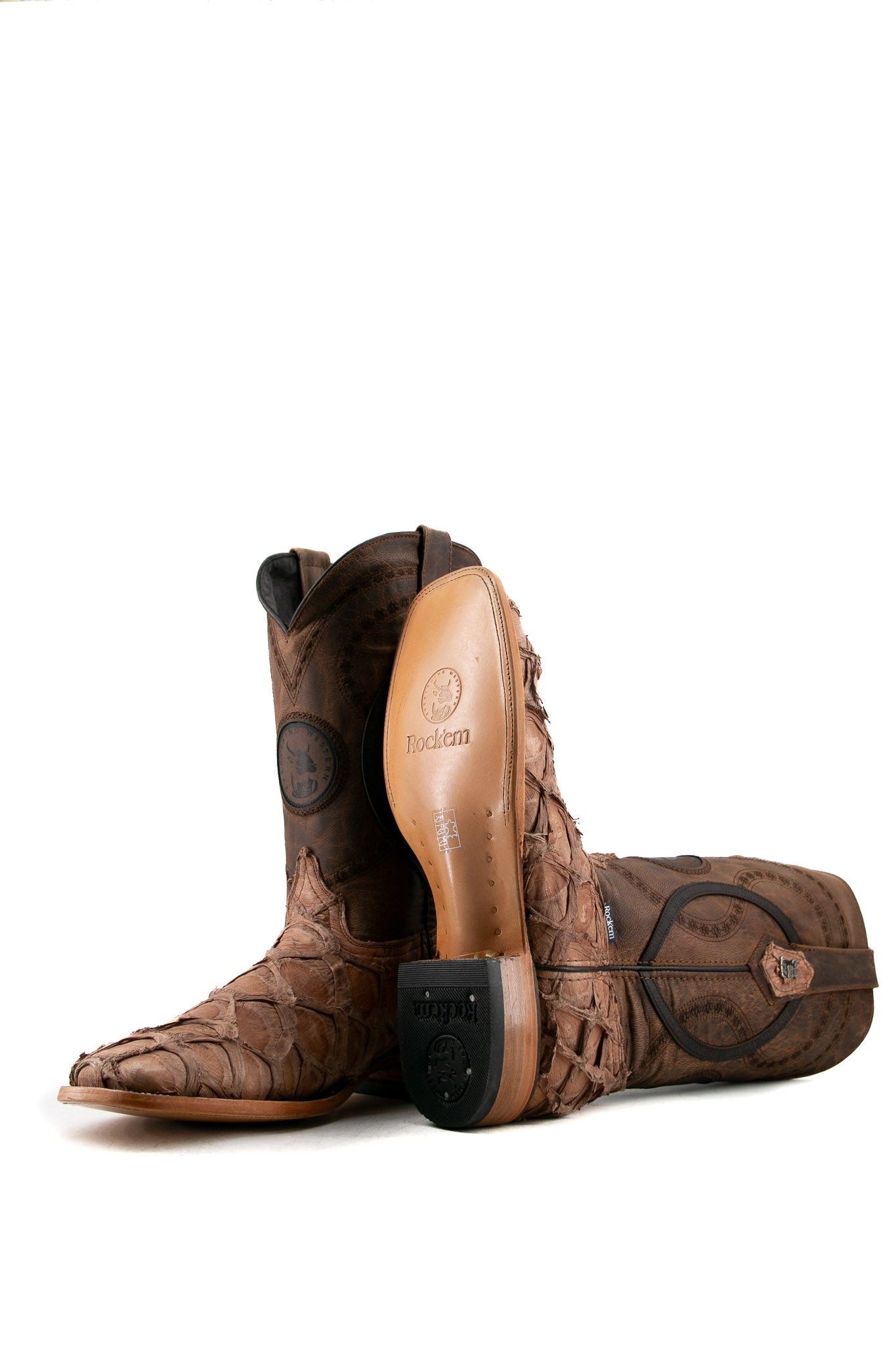 Exotic Fish Square Toe Cowboy Boot FINAL SALE