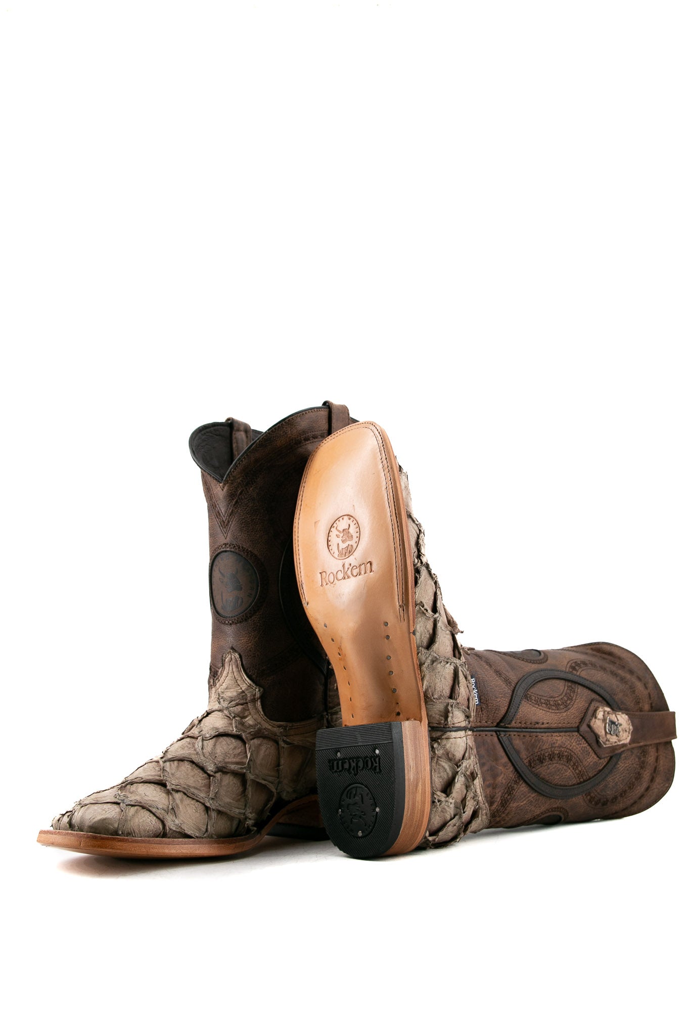 Exotic Fish Square Toe Cowboy Boot FINAL SALE