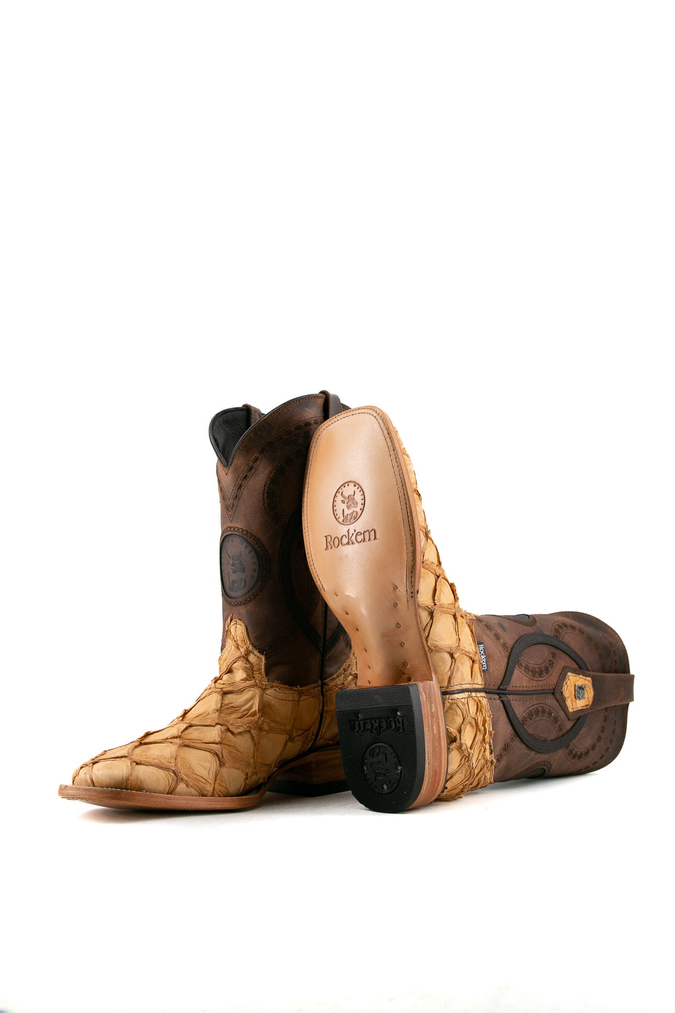 Exotic Fish Square Toe Cowboy Boot FINAL SALE