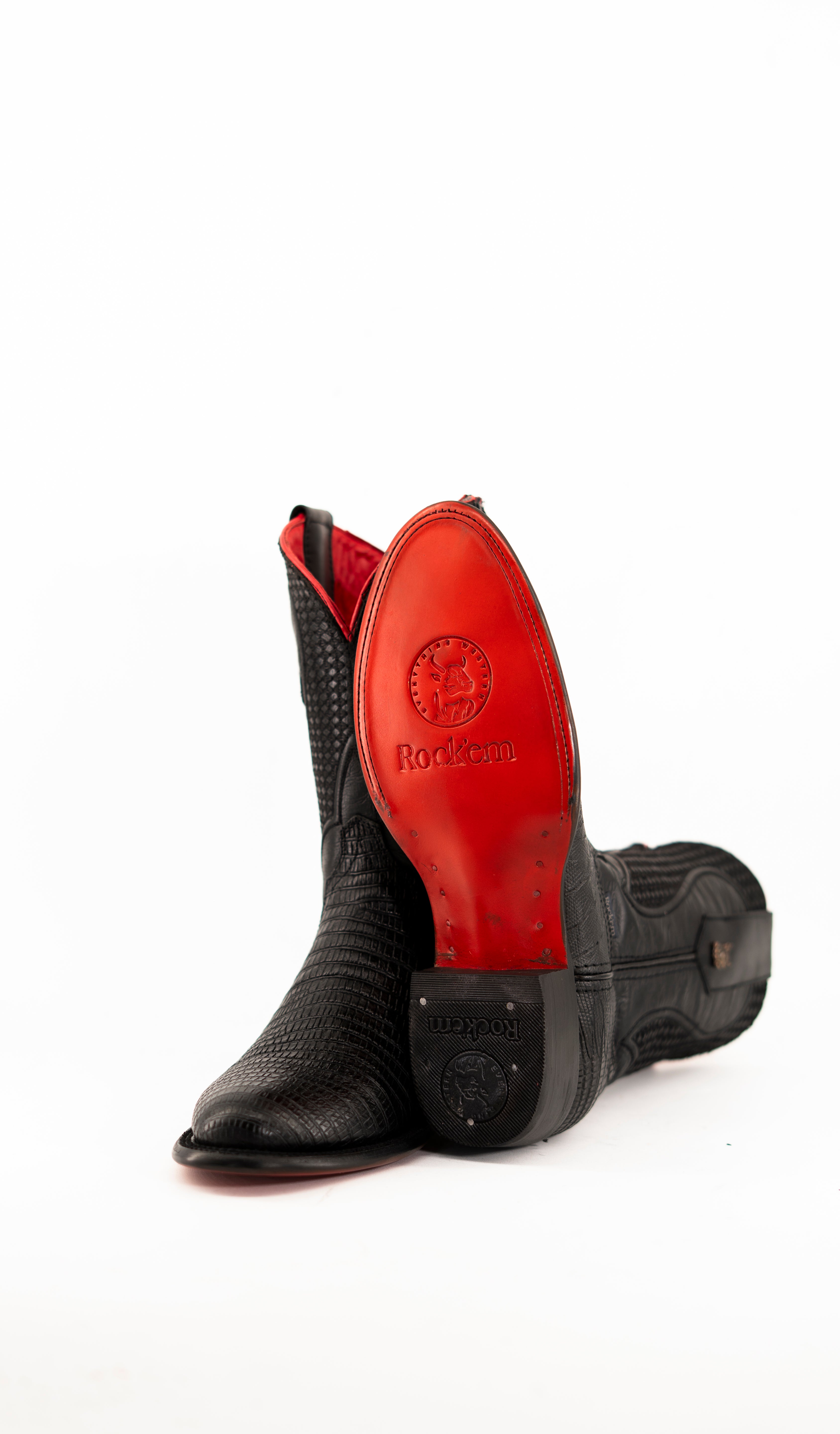 Montana Lizard  Red Bottom Round Toe Cowboy Boot