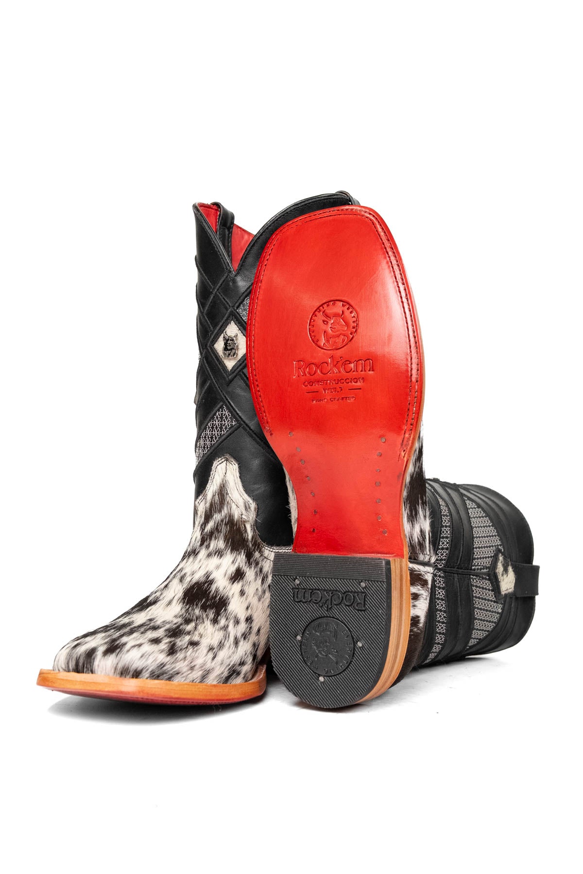 Cattleman Cowhide Red Bottom Square Toe Cowboy Boot Size 10 Box RM46