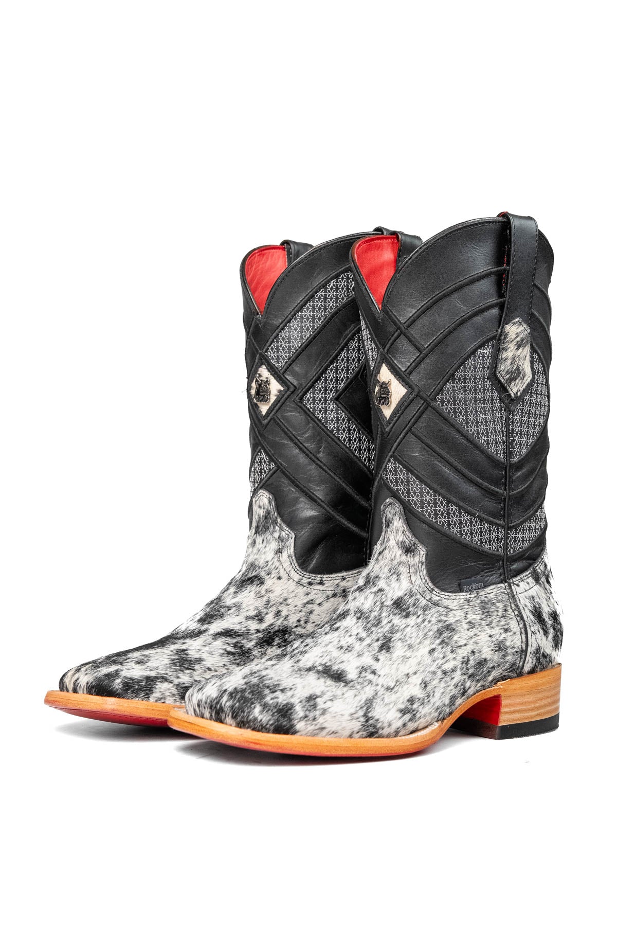 Cattleman Cowhide Red Bottom Square Toe Cowboy Boot Size 8 Box RM31