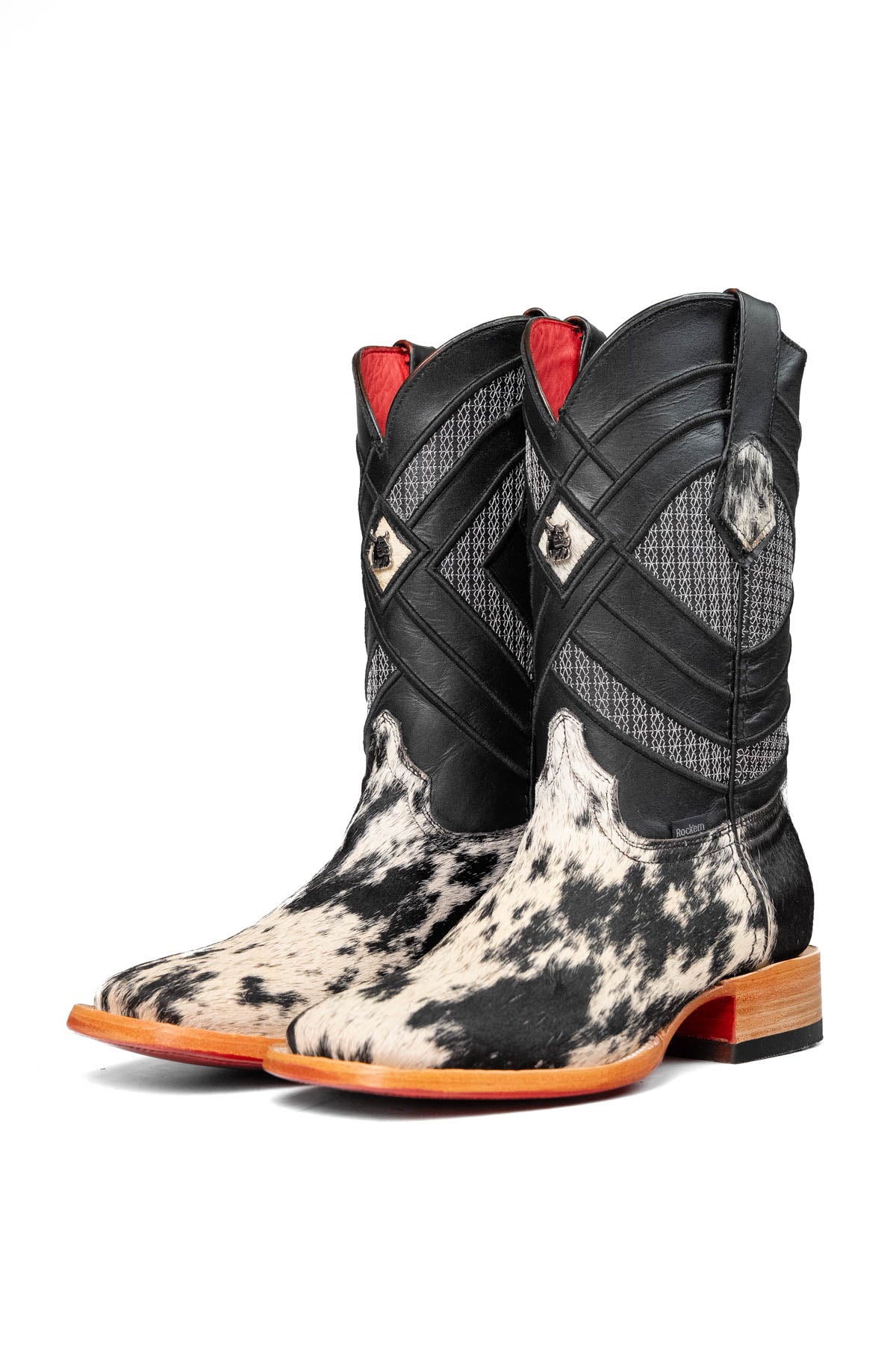 Cattleman Cowhide Red Bottom Square Toe Cowboy Boot Size 8 Box RM32