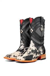 Cattleman Cowhide Red Bottom Square Toe Cowboy Boot Size 8 Box RM32