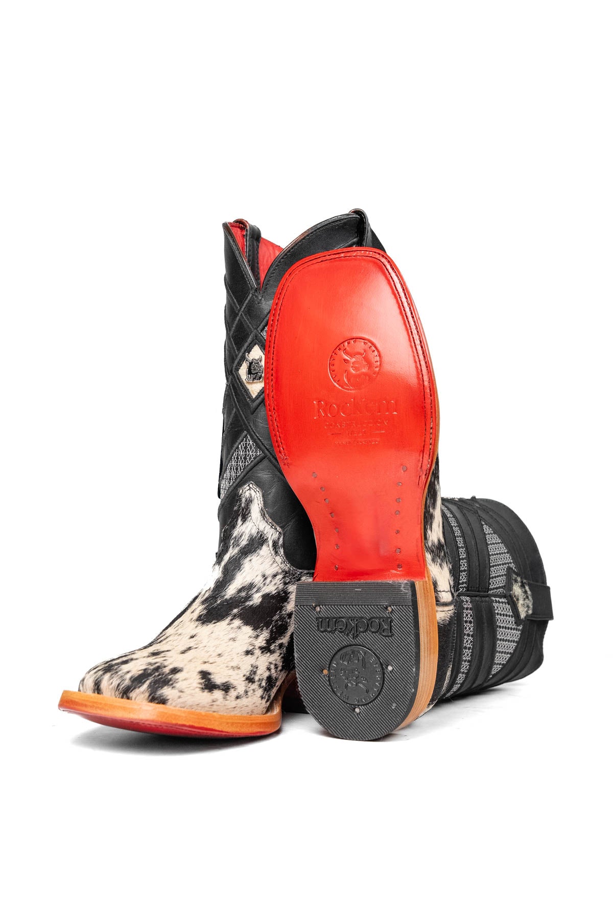 Cattleman Cowhide Red Bottom Square Toe Cowboy Boot Size 8 Box RM32