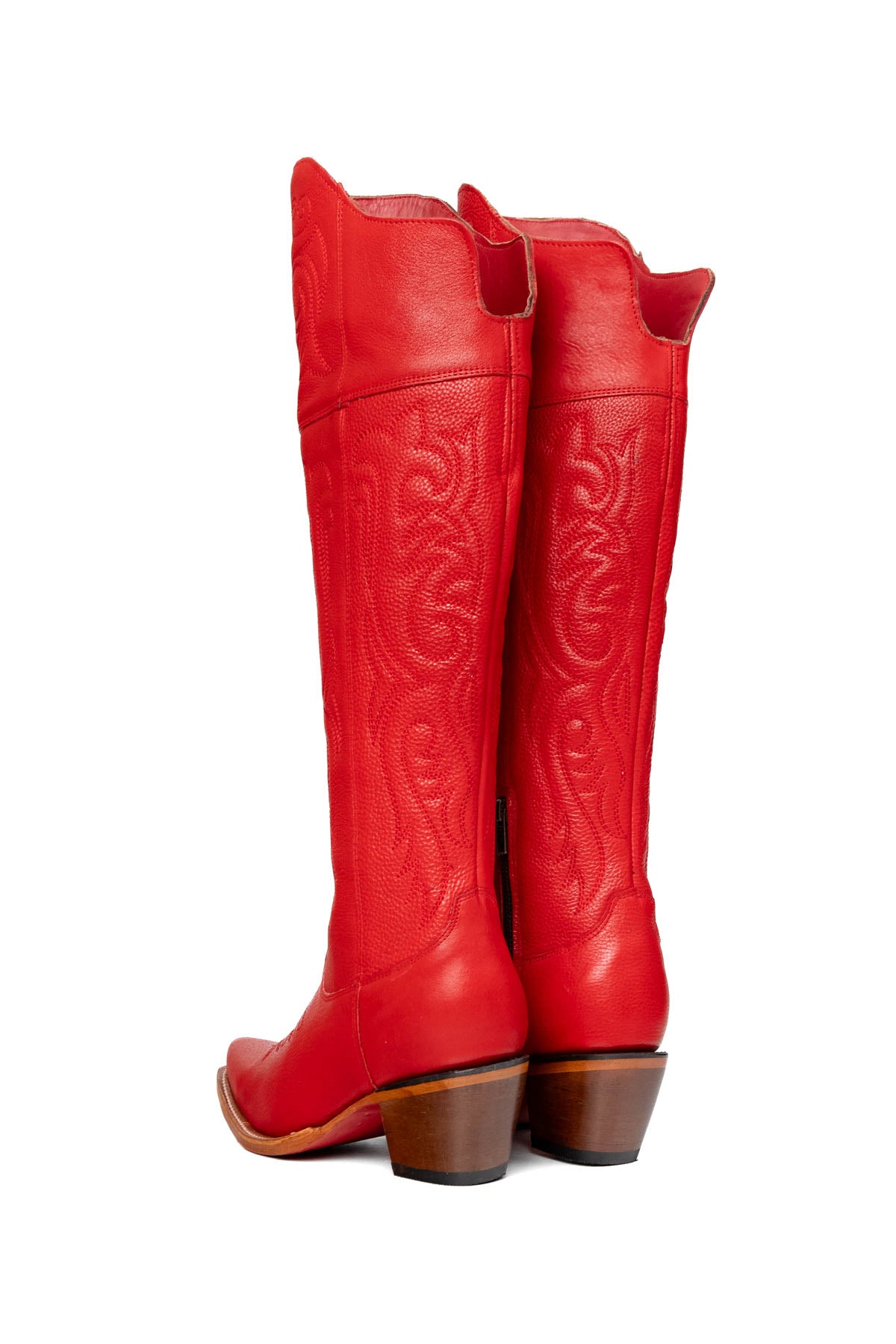 Amour Knee High Red Bottom Snip Toe Cowgirl Boot