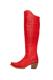 Amour Knee High Red Bottom Snip Toe Cowgirl Boot