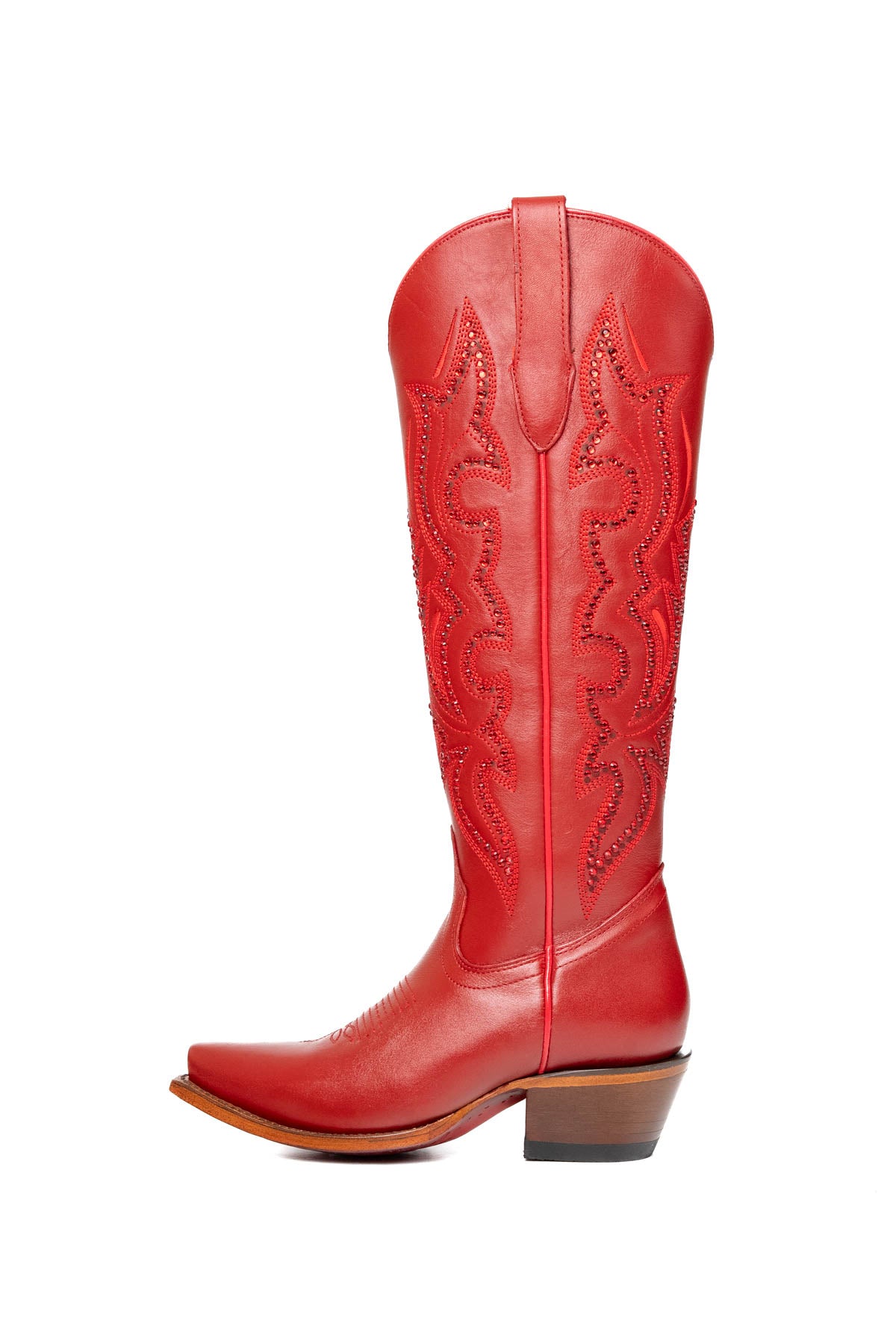 Marbella Tall Red Bottom Snip Toe Cowgirl Boot