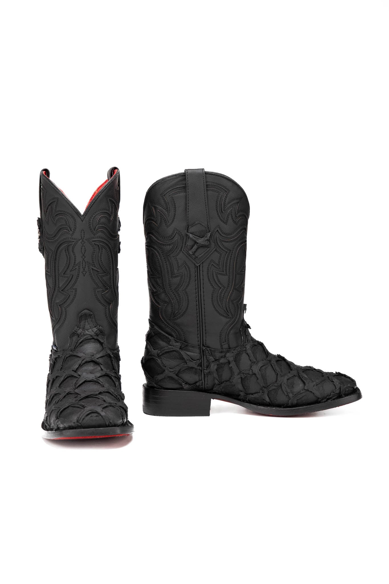 Bruce Shelby Pirarucu Red Bottom Square Toe Cowboy Boot