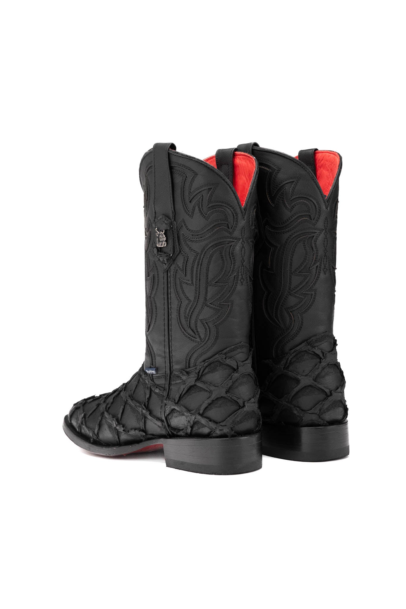 Bruce Shelby Pirarucu Red Bottom Square Toe Cowboy Boot
