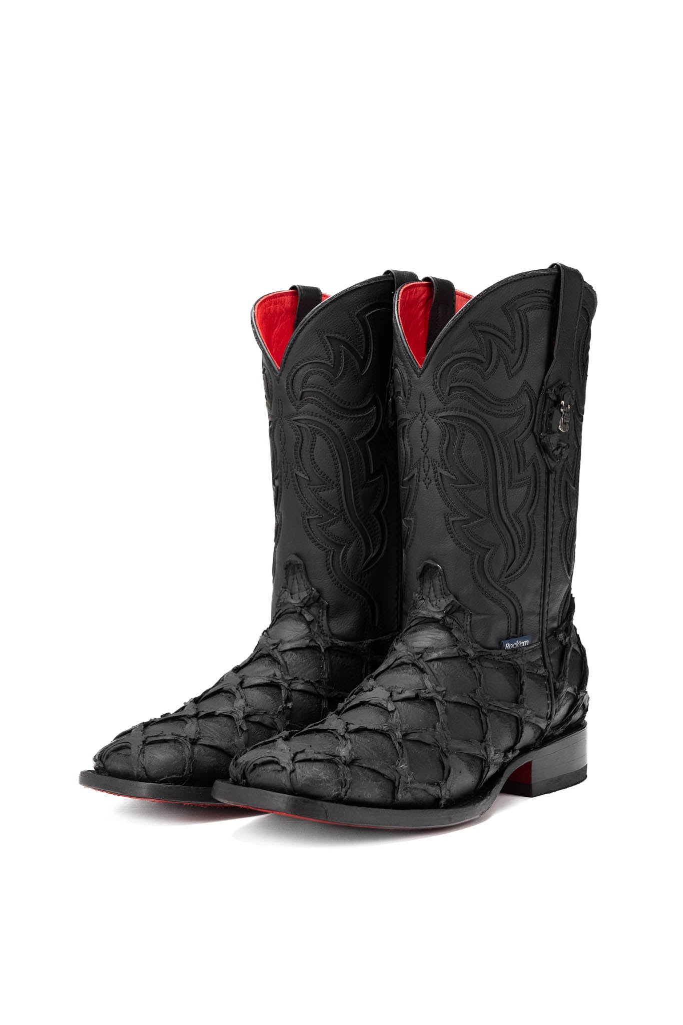 Bruce Shelby Pirarucu Red Bottom Square Toe Cowboy Boot