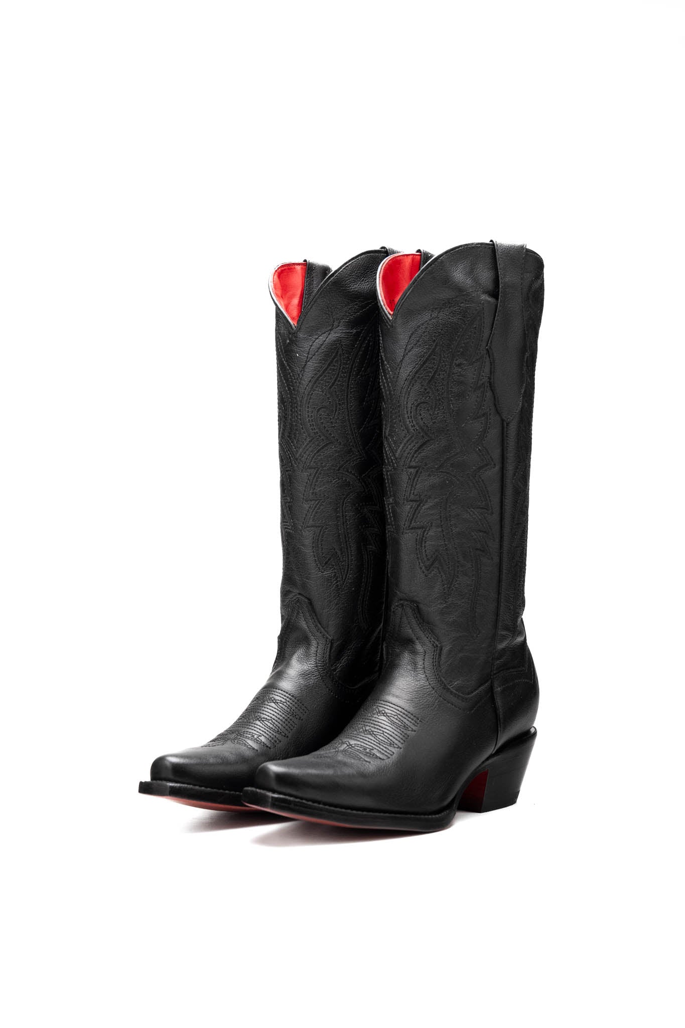 Alexa Red Bottom Snip Toe Midi Cowgirl Boot