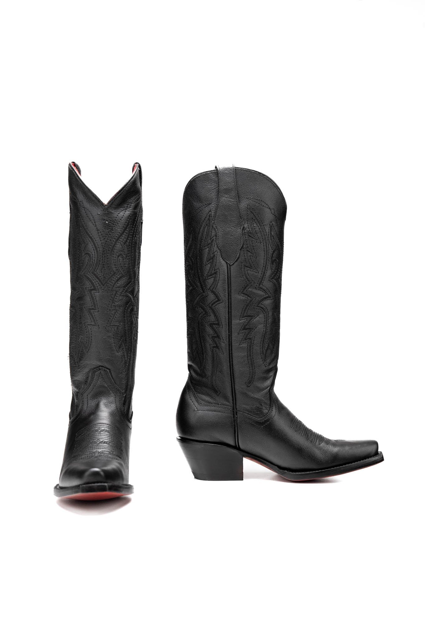 Alexa Red Bottom Snip Toe Midi Cowgirl Boot