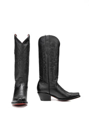 Alexa Red Bottom Snip Toe Midi Cowgirl Boot
