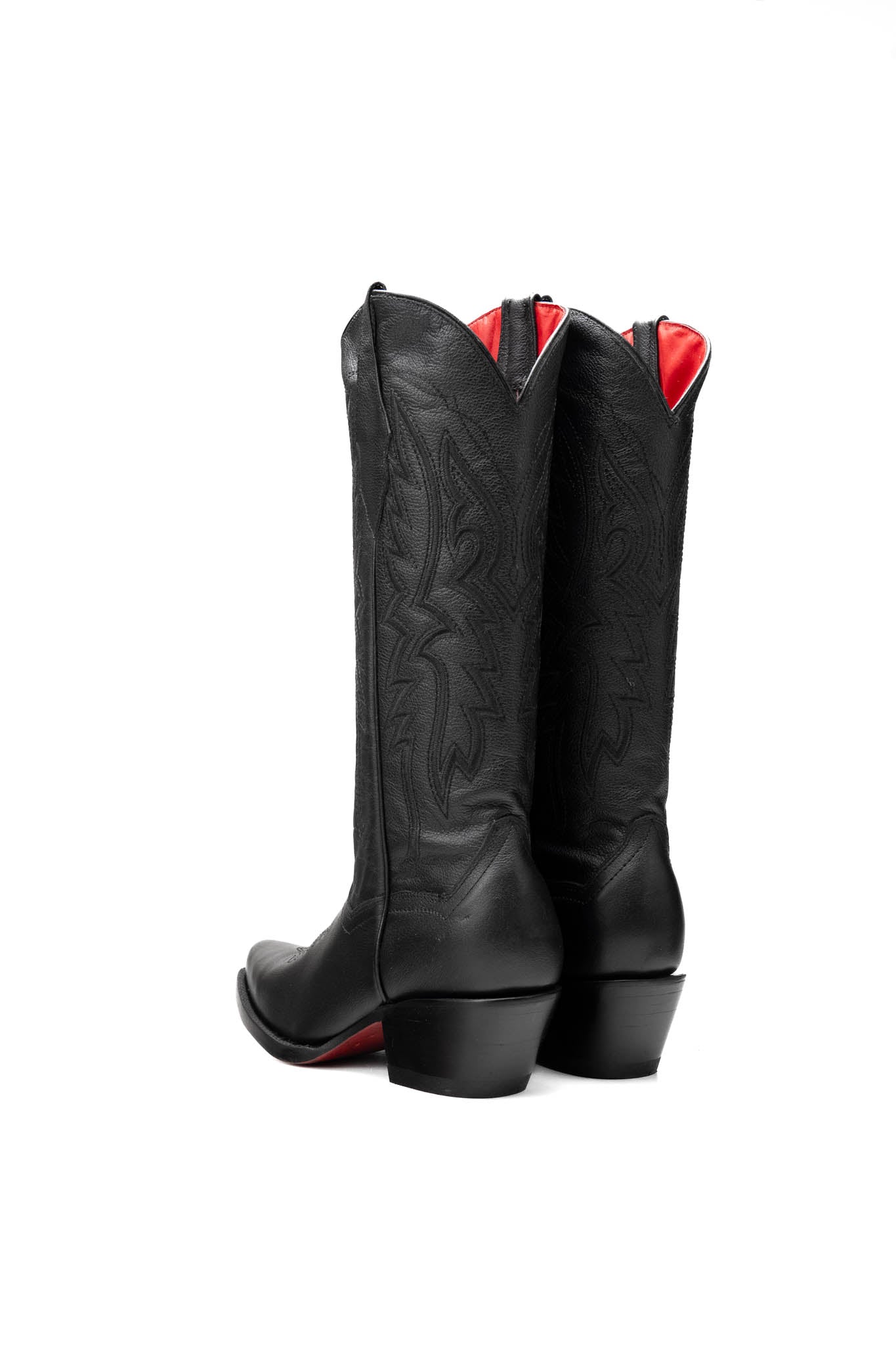 Alexa Red Bottom Snip Toe Midi Cowgirl Boot