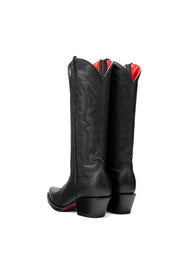 Alexa Red Bottom Snip Toe Midi Cowgirl Boot