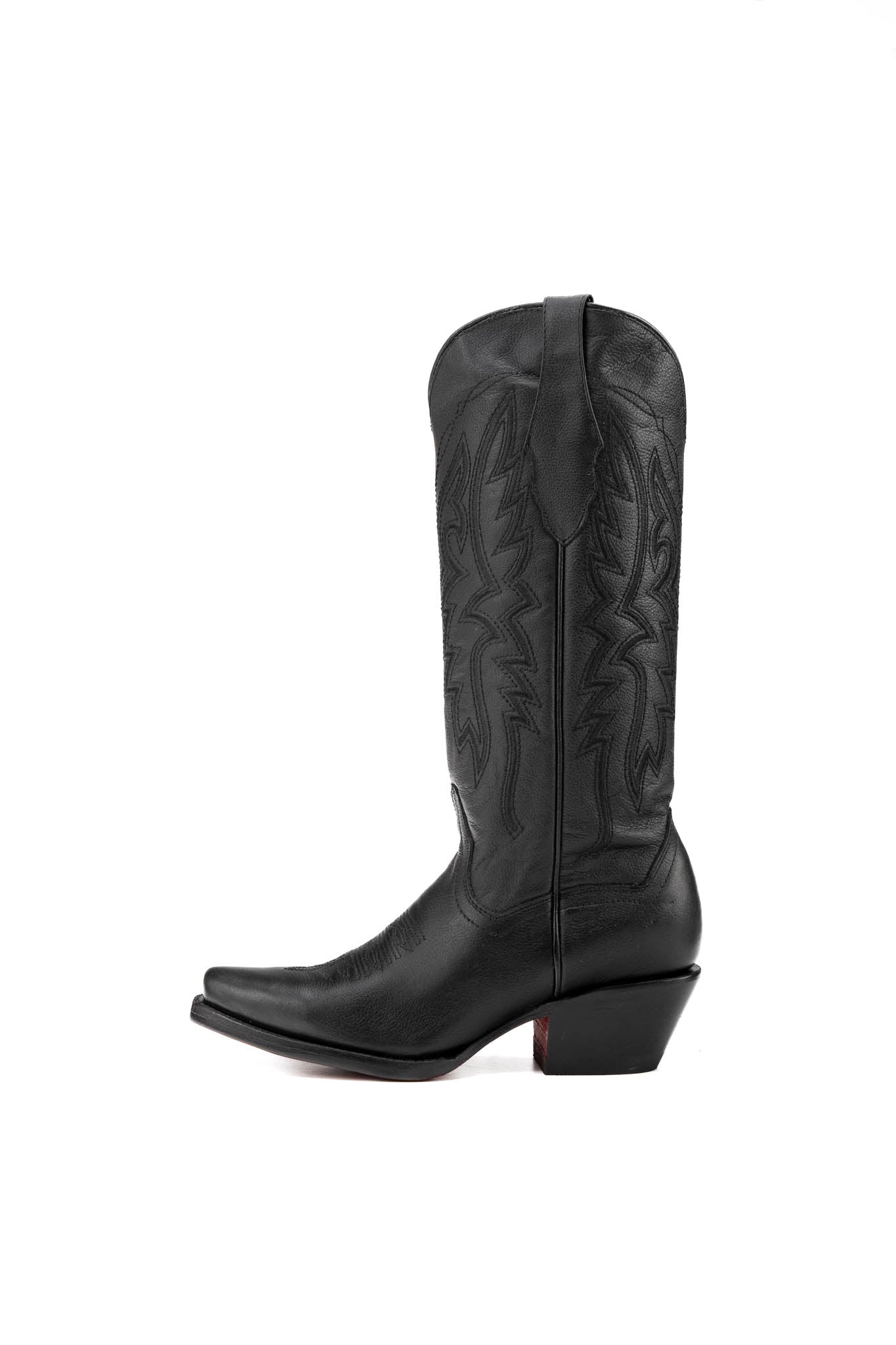 Alexa Red Bottom Snip Toe Midi Cowgirl Boot