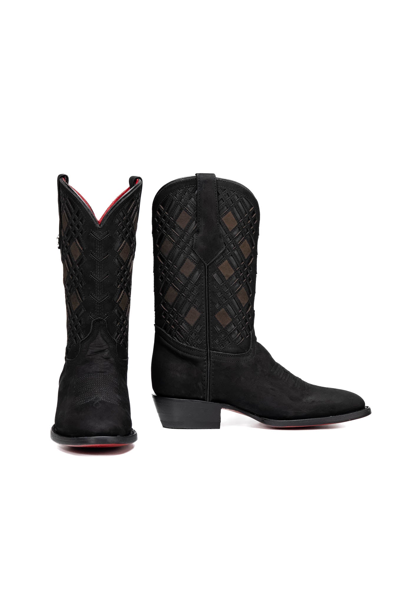 Bradley Nobuck Red Bottom Round Toe Cowboy Boot