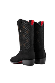 Bradley Nobuck Red Bottom Round Toe Cowboy Boot