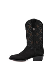 Bradley Nobuck Red Bottom Round Toe Cowboy Boot