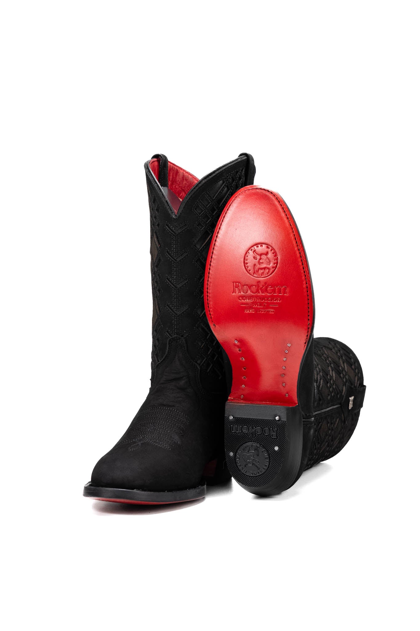 Bradley Nobuck Red Bottom Round Toe Cowboy Boot
