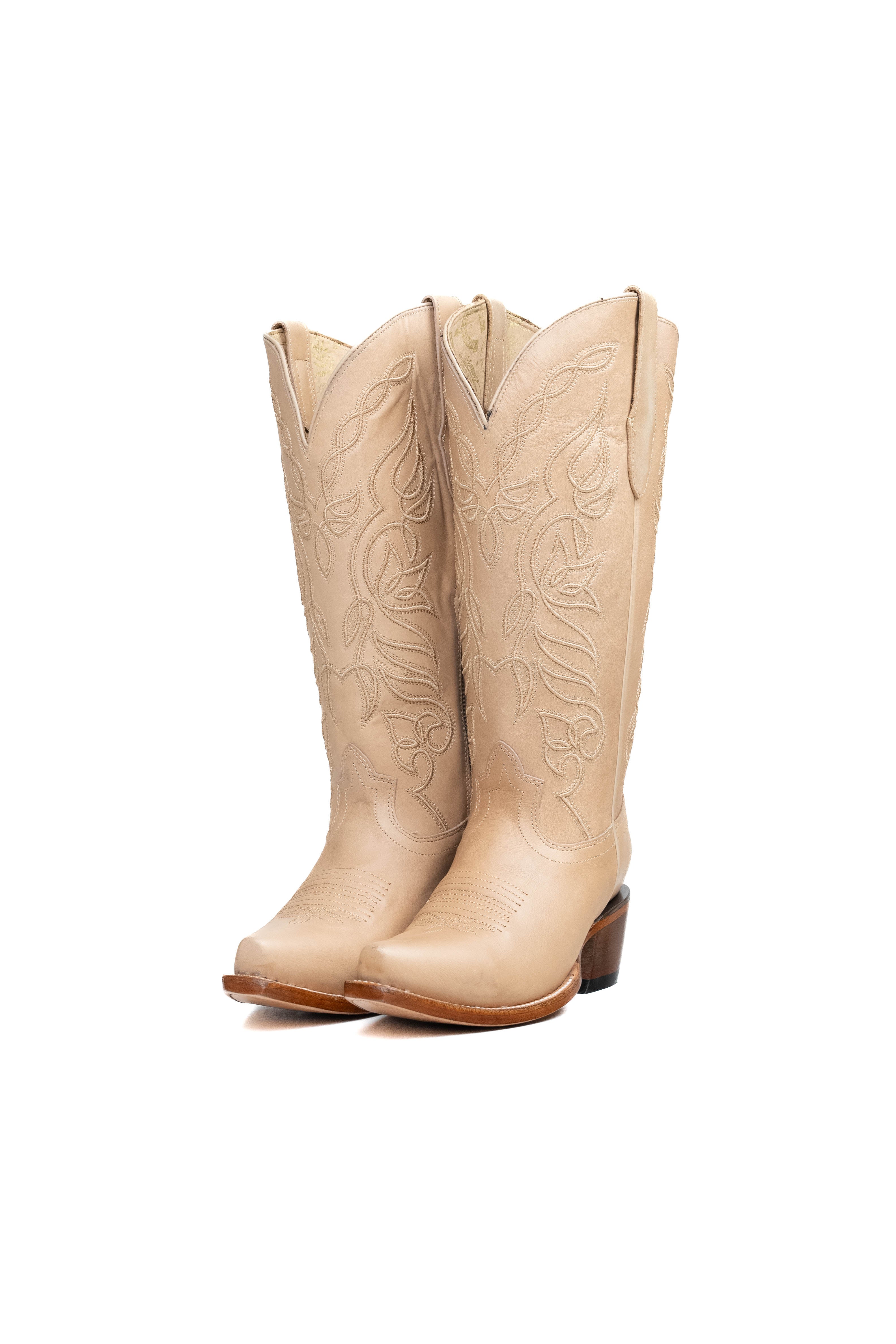RRL HIGH SLIM COWBOY ホワイトデニム　32/32 新品未使用 Sally Midi Wide Calf Snip Toe Cowgirl Boot – Rock'Em