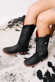 Brooklynn Woven Red Sole Square Toe Cowgirl Boot