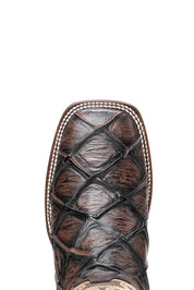 Women Big Bass Pirarucu Square Toe Cowgirl Boot FINAL SALE