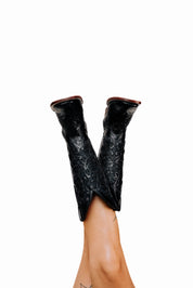 465 Flor De Luz Cincelado Red Bottom Square Toe Cowgirl Boot