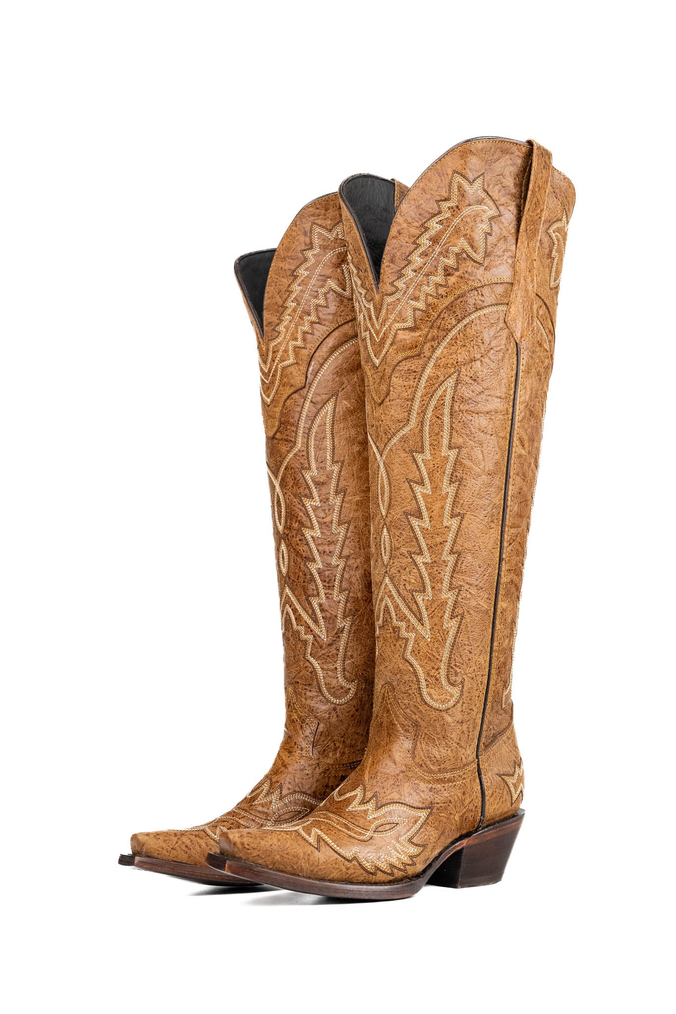 Maggie Knee High Wide Calf Snip Toe Cowgirl Boot