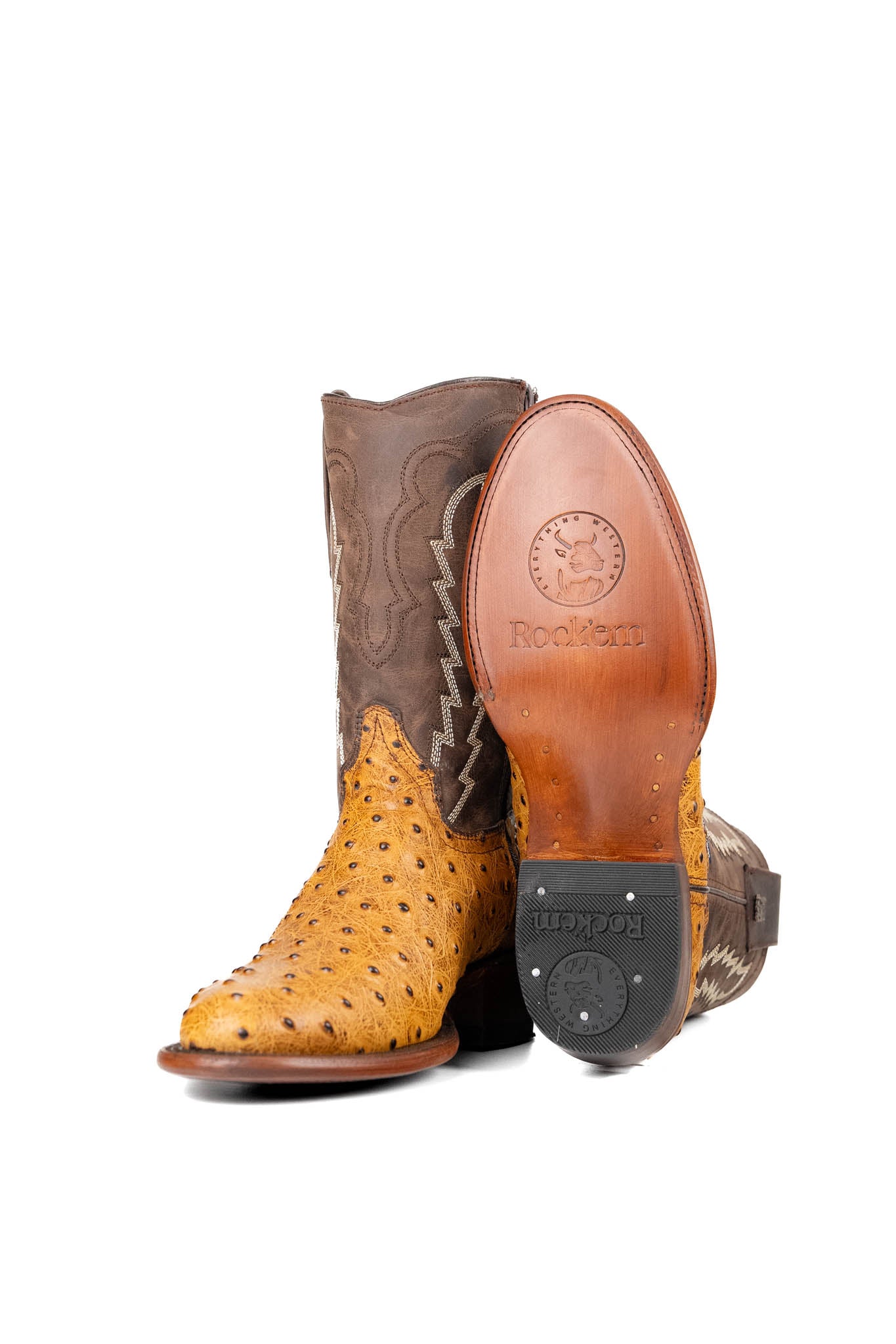 Lawrence Ostrich Round Toe Cowboy Boot FINAL SALE