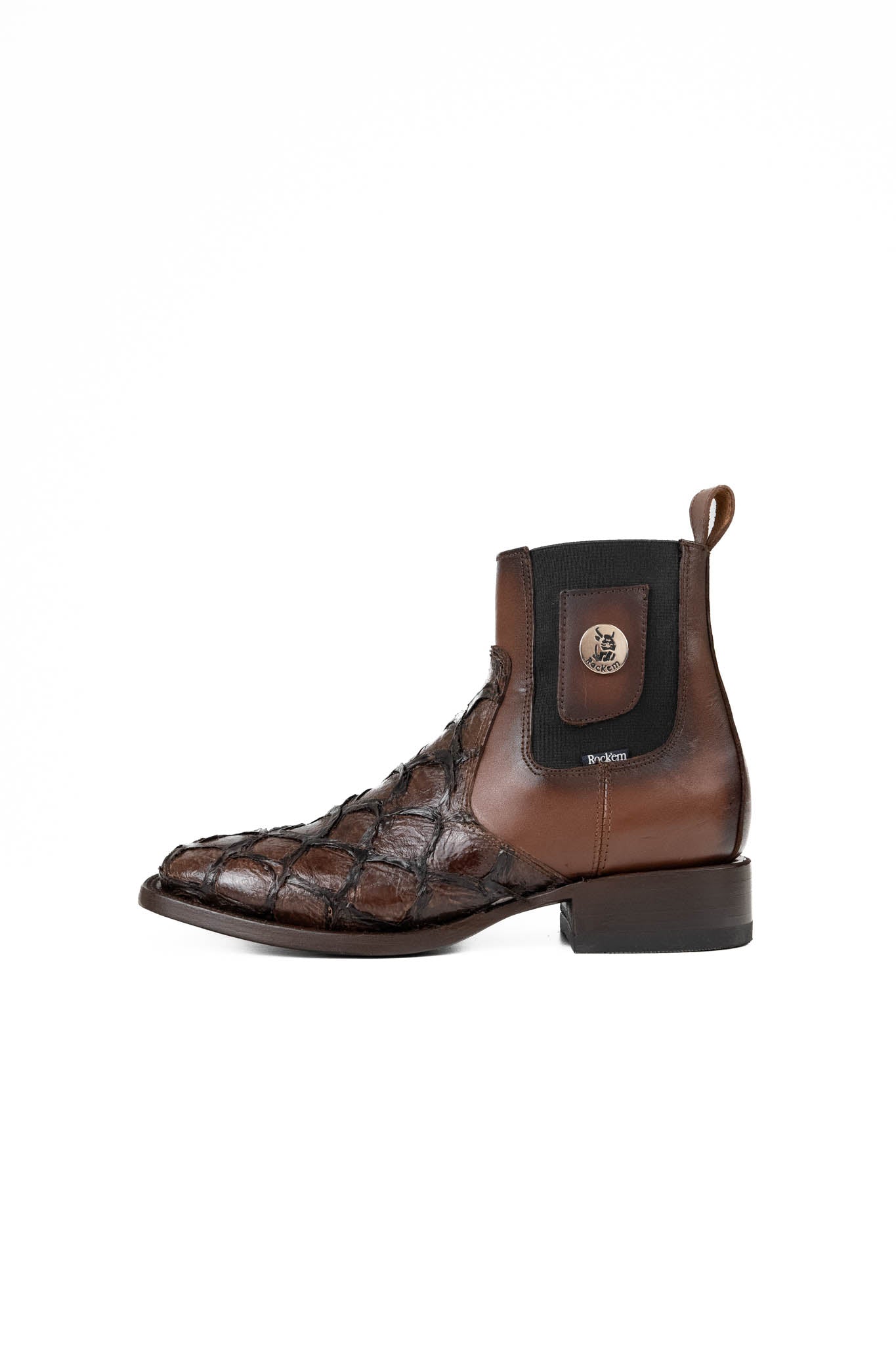 Rock'em Clone Pirarucu Square Toe Ankle Boot