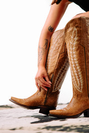 Gia Tall Wide Calf Snip Toe Cowgirl Boot