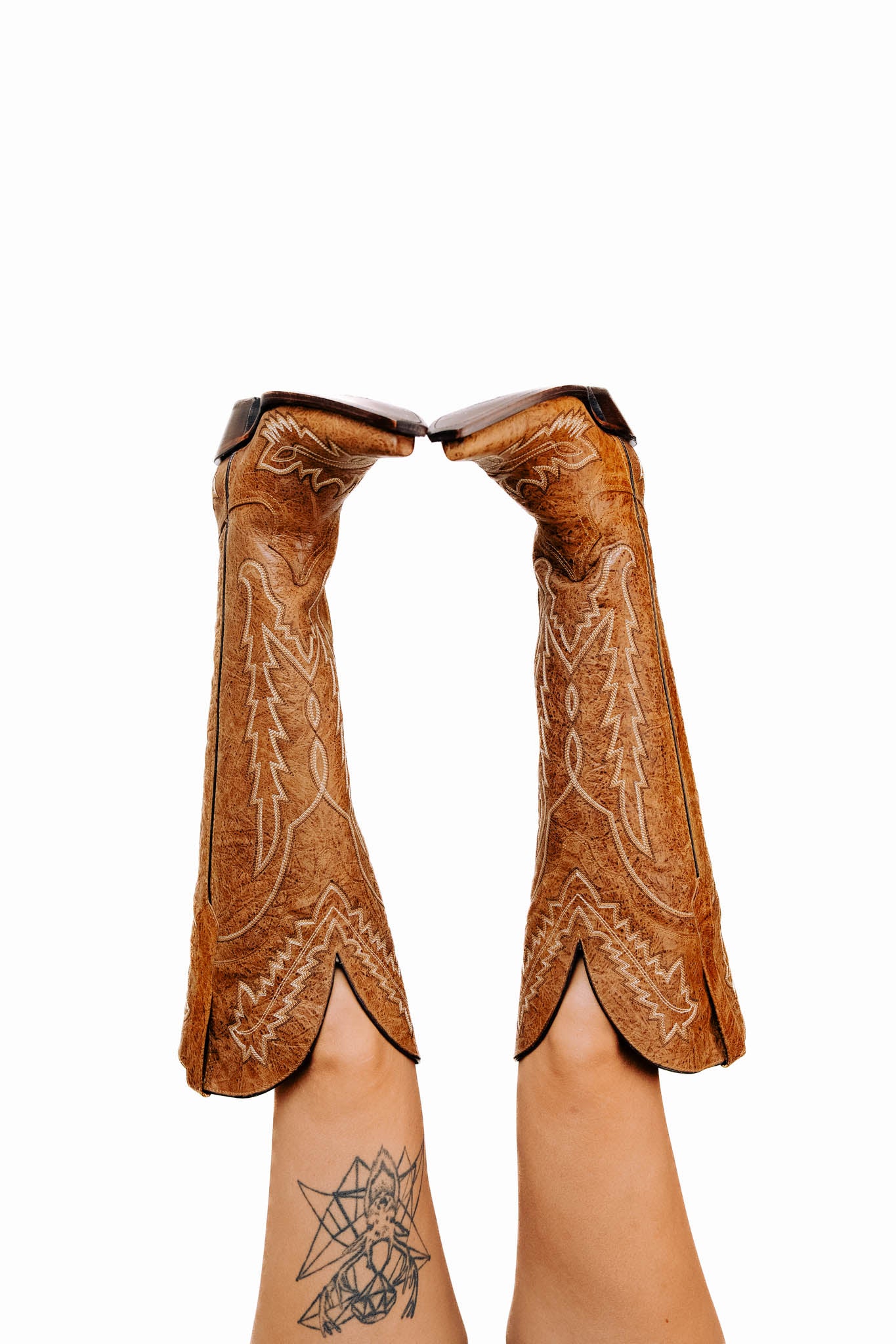 Maggie Knee High Wide Calf Snip Toe Cowgirl Boot
