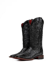 465 Flor De Luz Cincelado Red Bottom Square Toe Cowgirl Boot