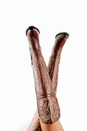 Jeimmy Knee High Snip Toe Cowgirl Boot