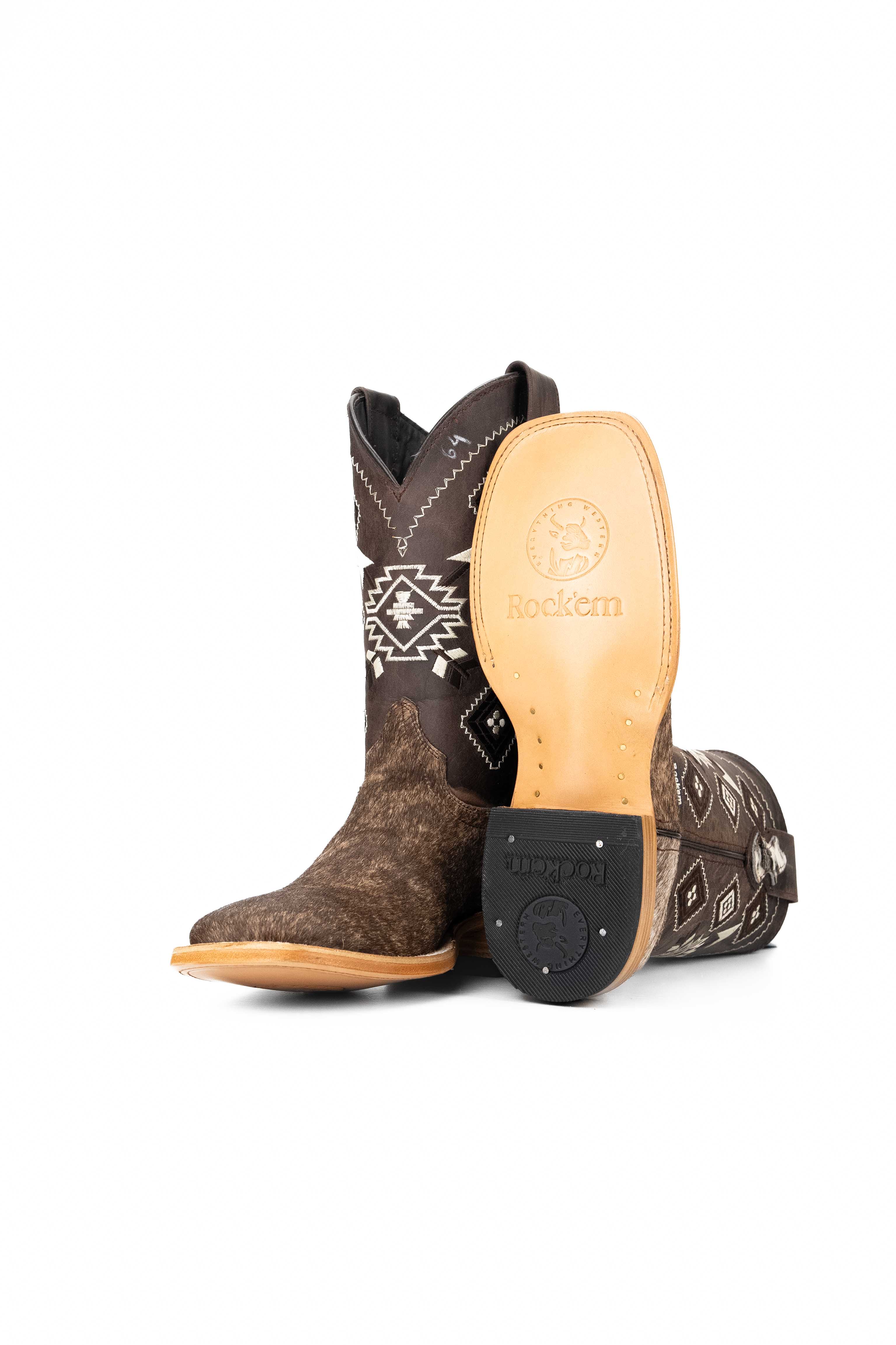 Men's Cowhide Square Toe Cowboy Boot Size 7 Box NM3 FINAL SALE