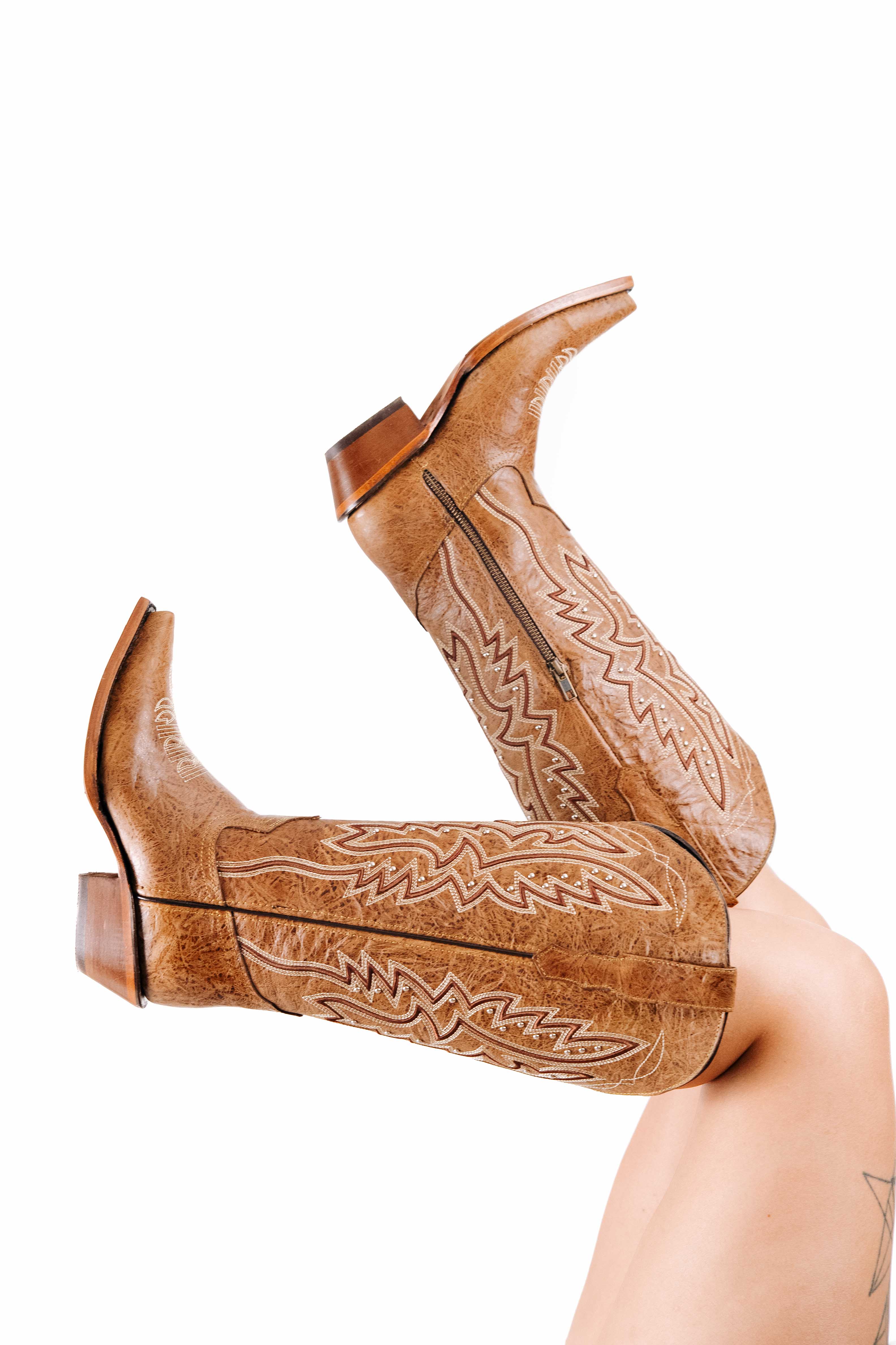 Alexa Midi Wide Calf Snip Toe Cowgirl Boot