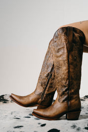 Paulina Tall Wide Calf Friendly Snip Toe Cowgirl Boot FINAL SALE