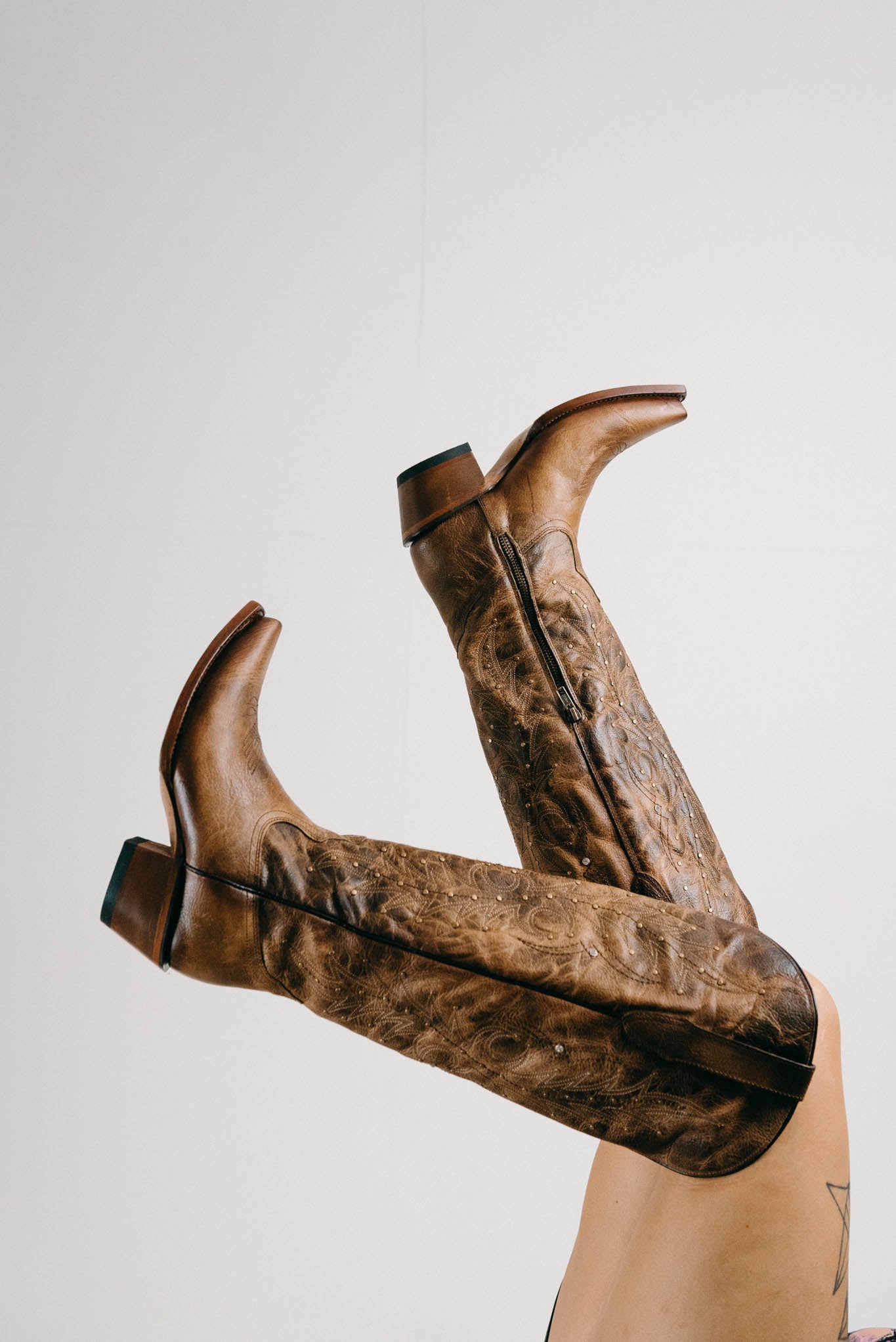 Paulina Tall Wide Calf Friendly Snip Toe Cowgirl Boot FINAL SALE