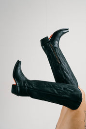 Gia Tall Red Bottom Wide Calf Snip Toe Cowgirl Boot