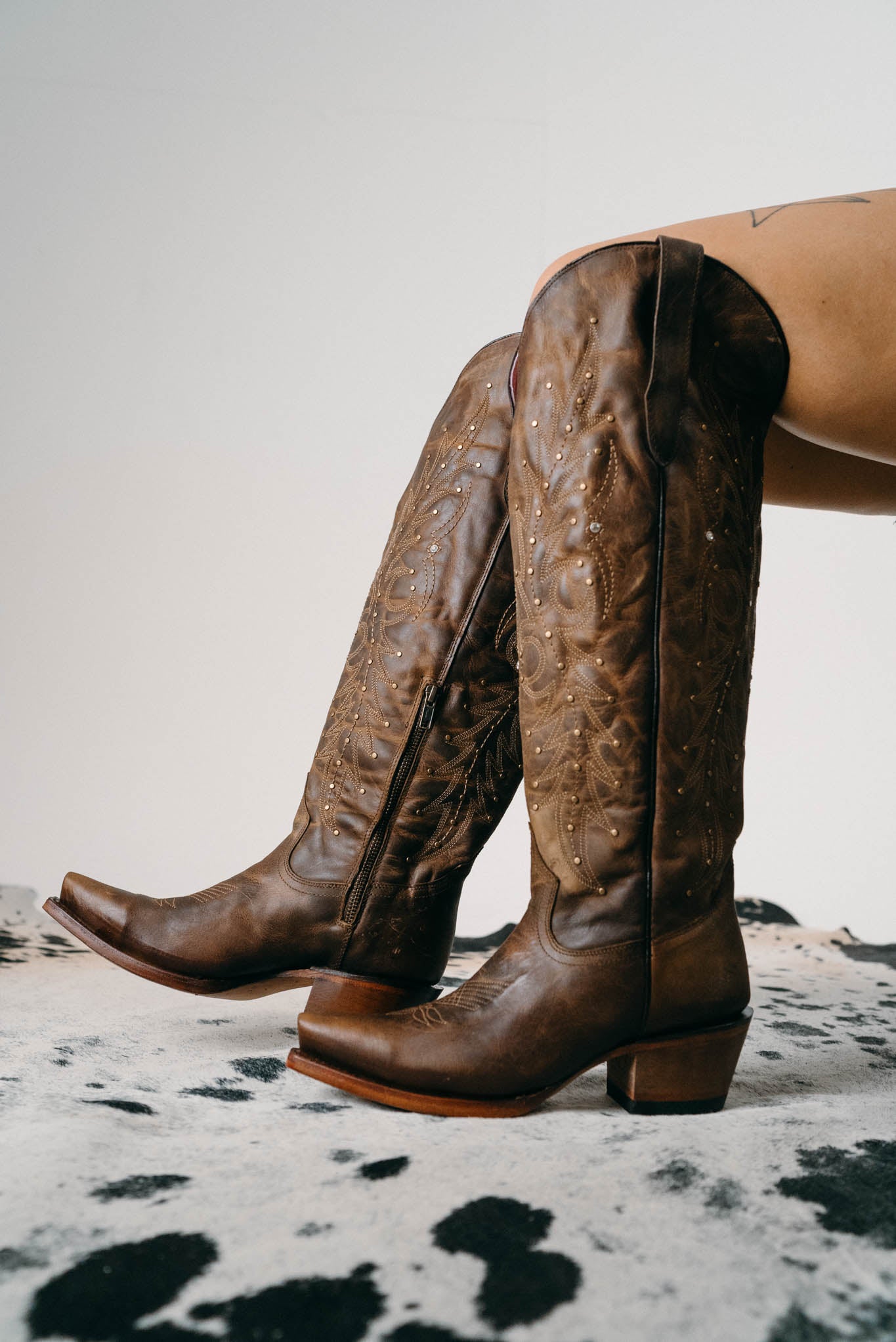 Paulina Tall Wide Calf Friendly Snip Toe Cowgirl Boot FINAL SALE