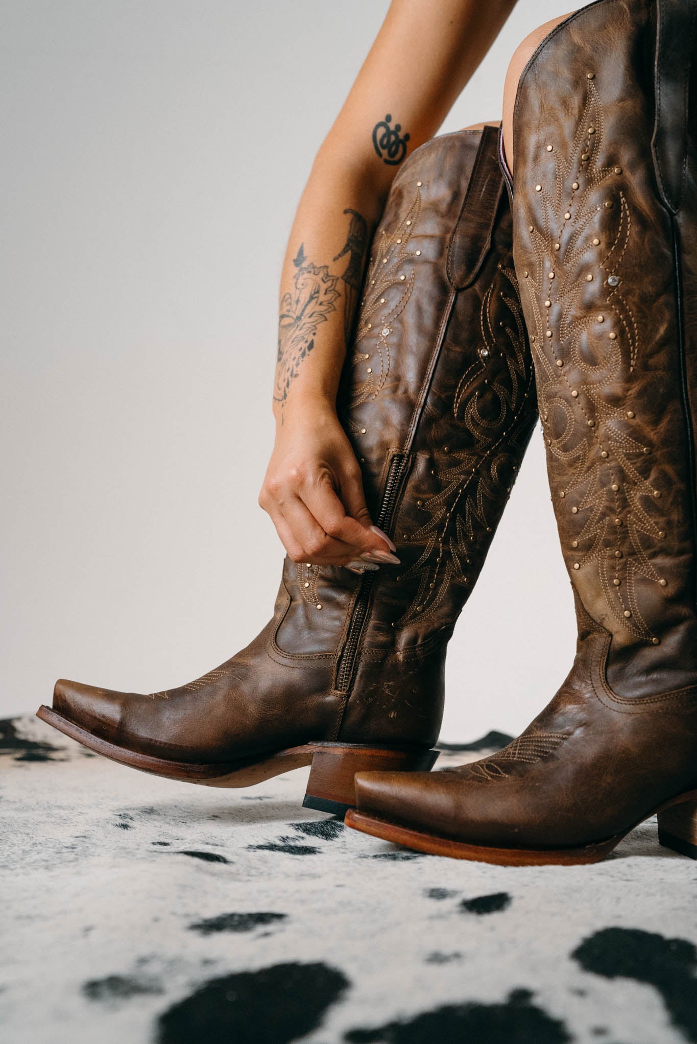 Paulina Tall Wide Calf Friendly Snip Toe Cowgirl Boot FINAL SALE