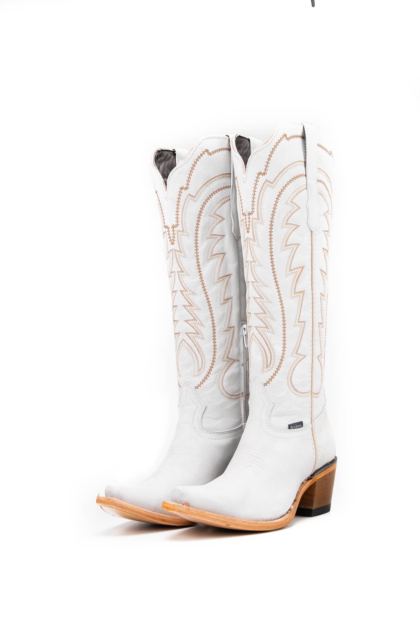 Tall Brown Cowgirl Boots Snip Toe