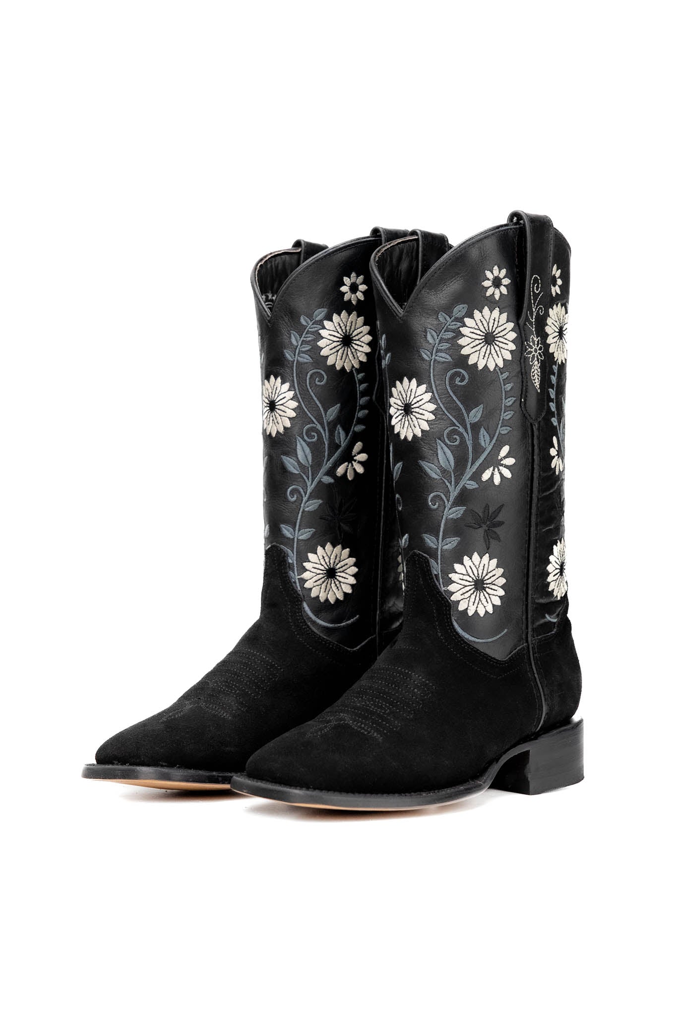 Flower Roughout Square Toe Cowgirl Boot FINAL SALE