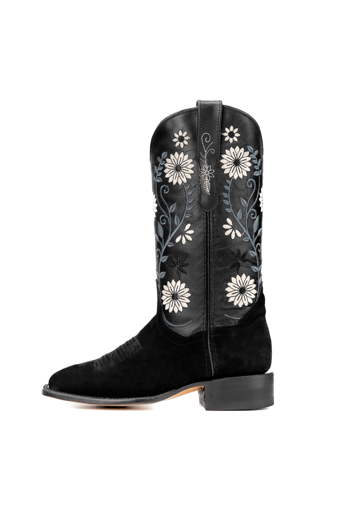 Flower Roughout Square Toe Cowgirl Boot FINAL SALE