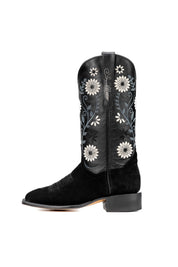 Flower Roughout Square Toe Cowgirl Boot FINAL SALE