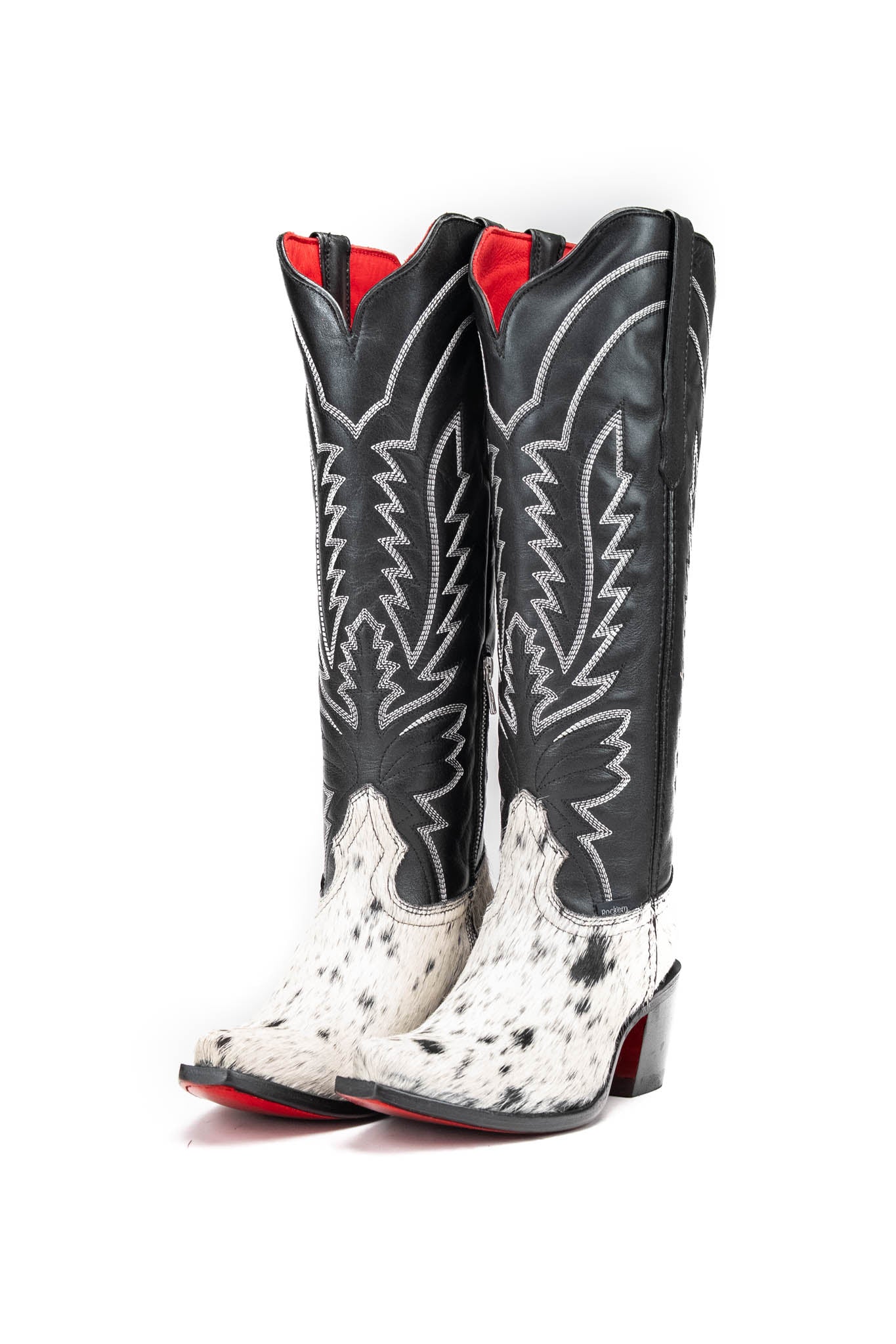 Bianca Tall Red Bottom Cowhide Snip Toe Cowgirl Boot Size 7.5 Box Q8